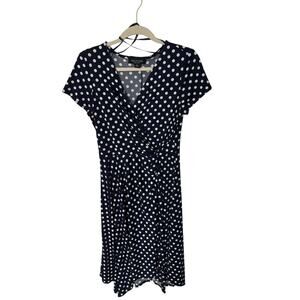 Perceptions of New York navy and white polka dot dress size medium